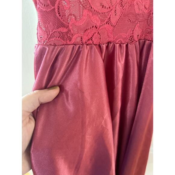 Mauve Pink Lace Skater Skirt Lingerie Nighty Slip Whimsygoth Fairy - Picture 3 of 5
